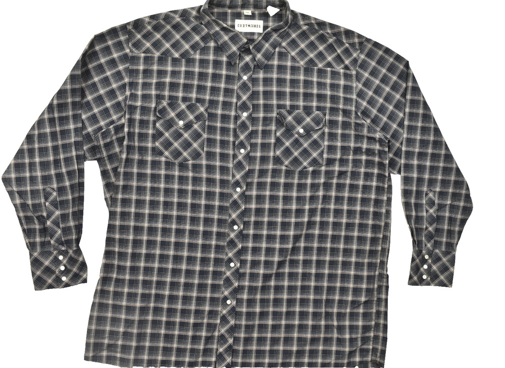 Cody James Plaid Button Down Shirt Regular Size XXL Western Pearl Snap Polyester